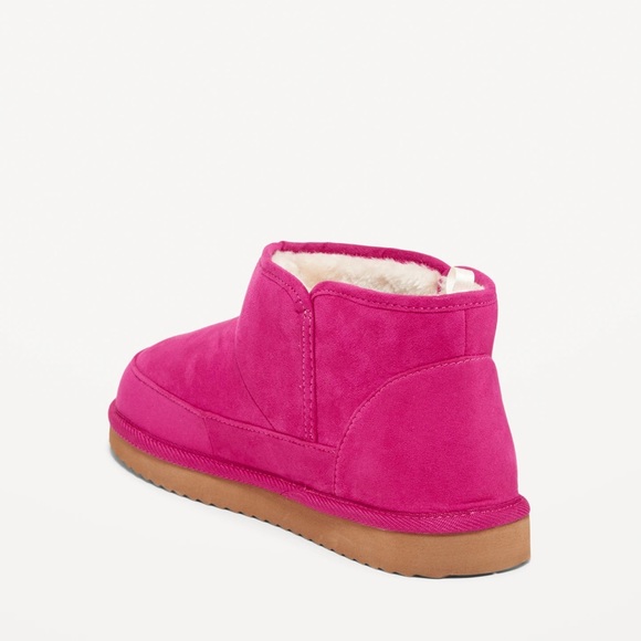 NWT OLD NAVY Faux Suede Sherpa-Lined Slippers Color: Berry Fine SIZE 7 - Picture 5 of 5